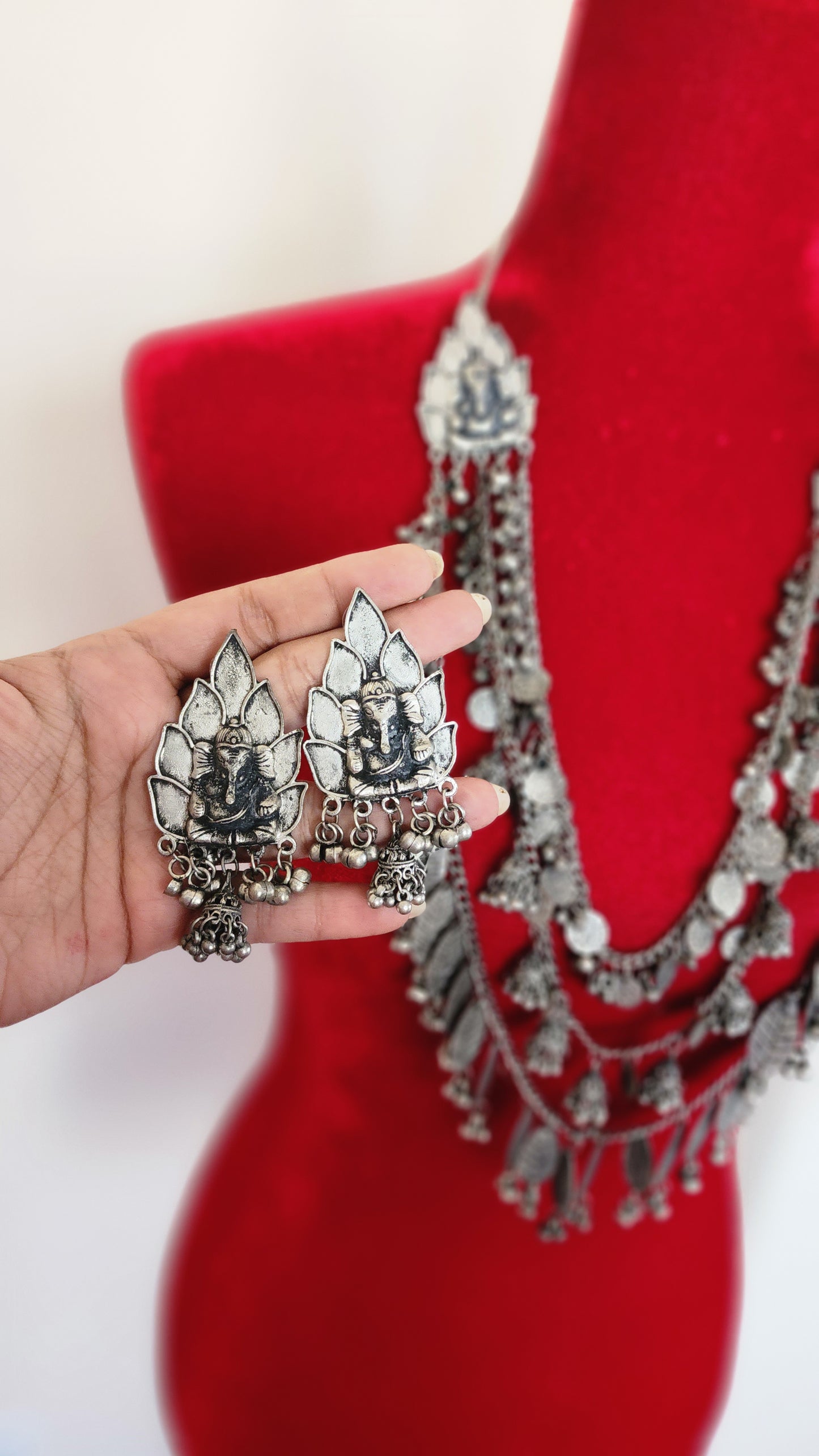 Statement black metal Oxidized necklace