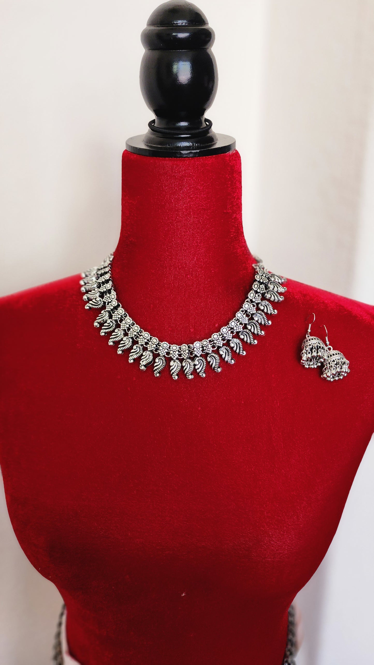 Kolhapuri peacock oxidized Necklace set