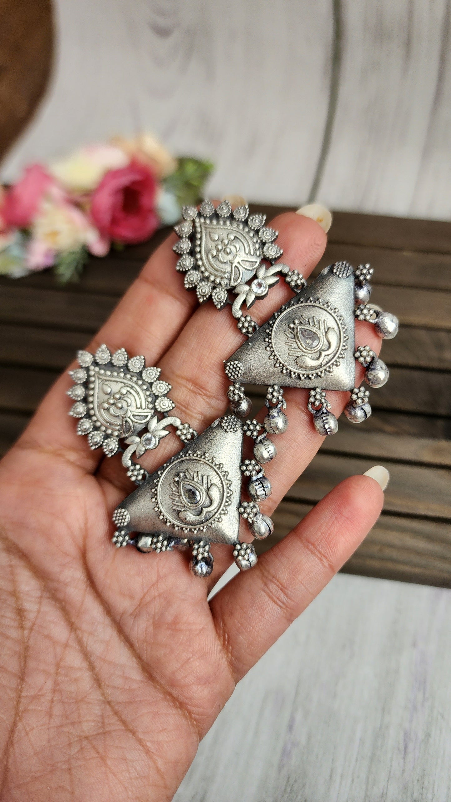 Aanya silver alike earrings