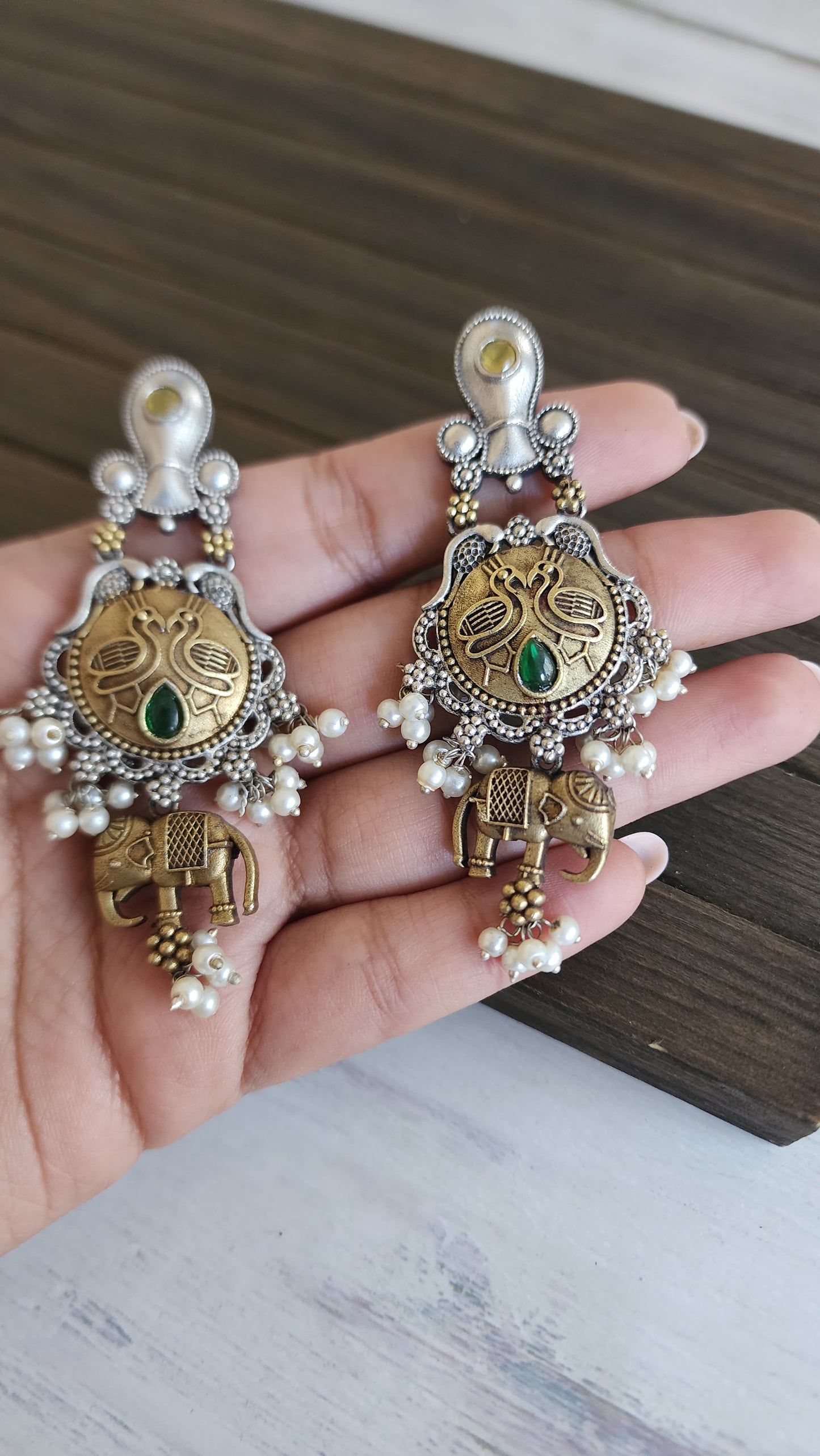 Elephant dualtone earrings