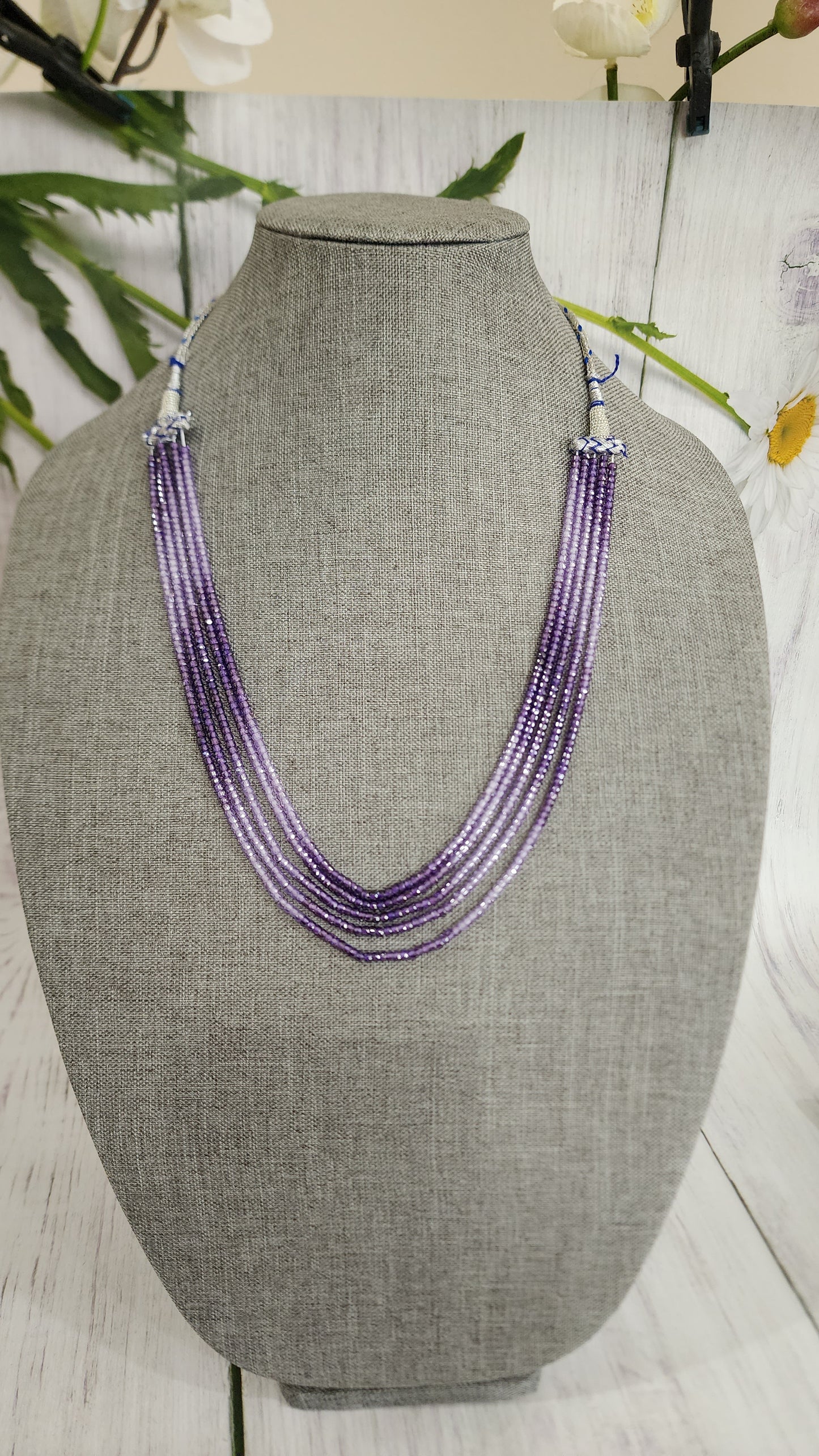 Handmade beaded layered bead necklace