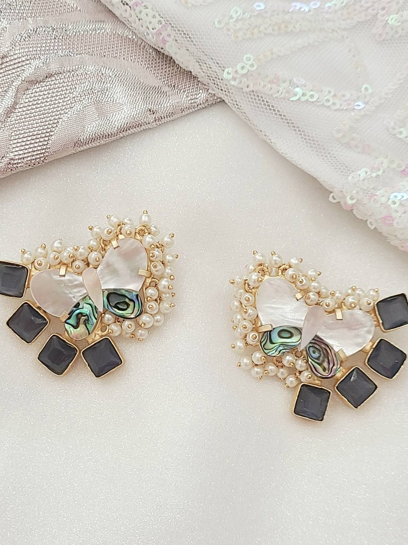 Mother of pearl butterfly earrrings