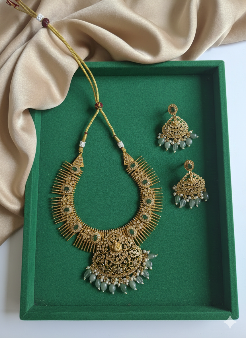 Anwitha goldplated statement necklace set