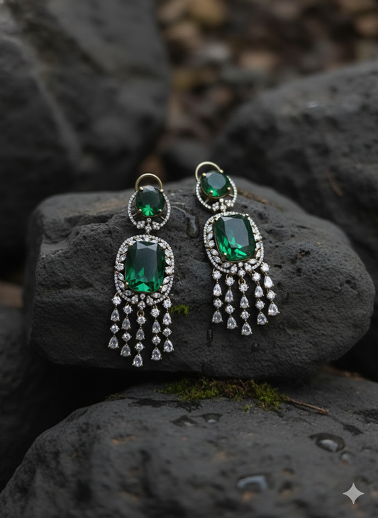 Victorian mossanite polki jhumka earrings