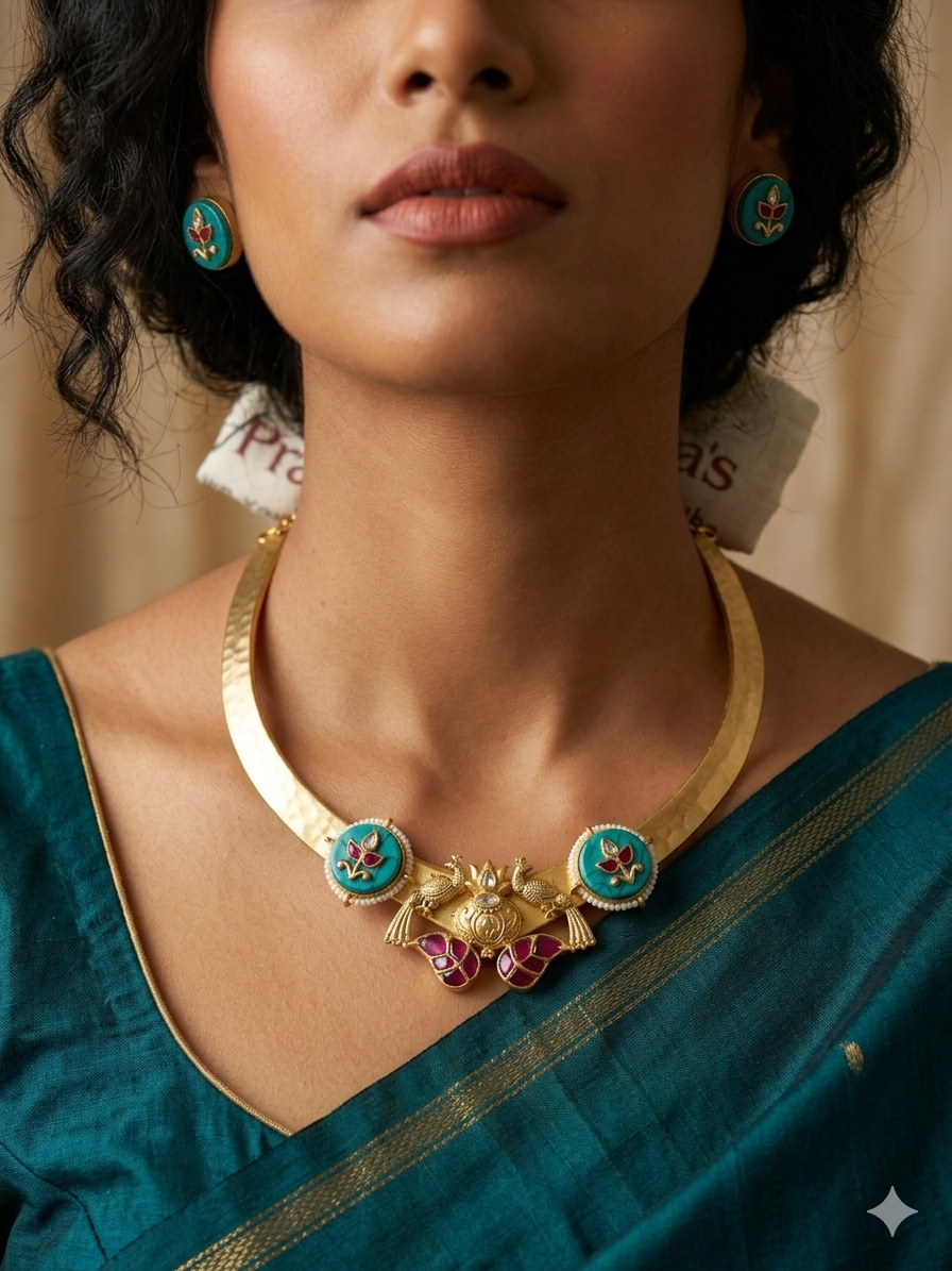 Alicia fusion polki hasli necklace set