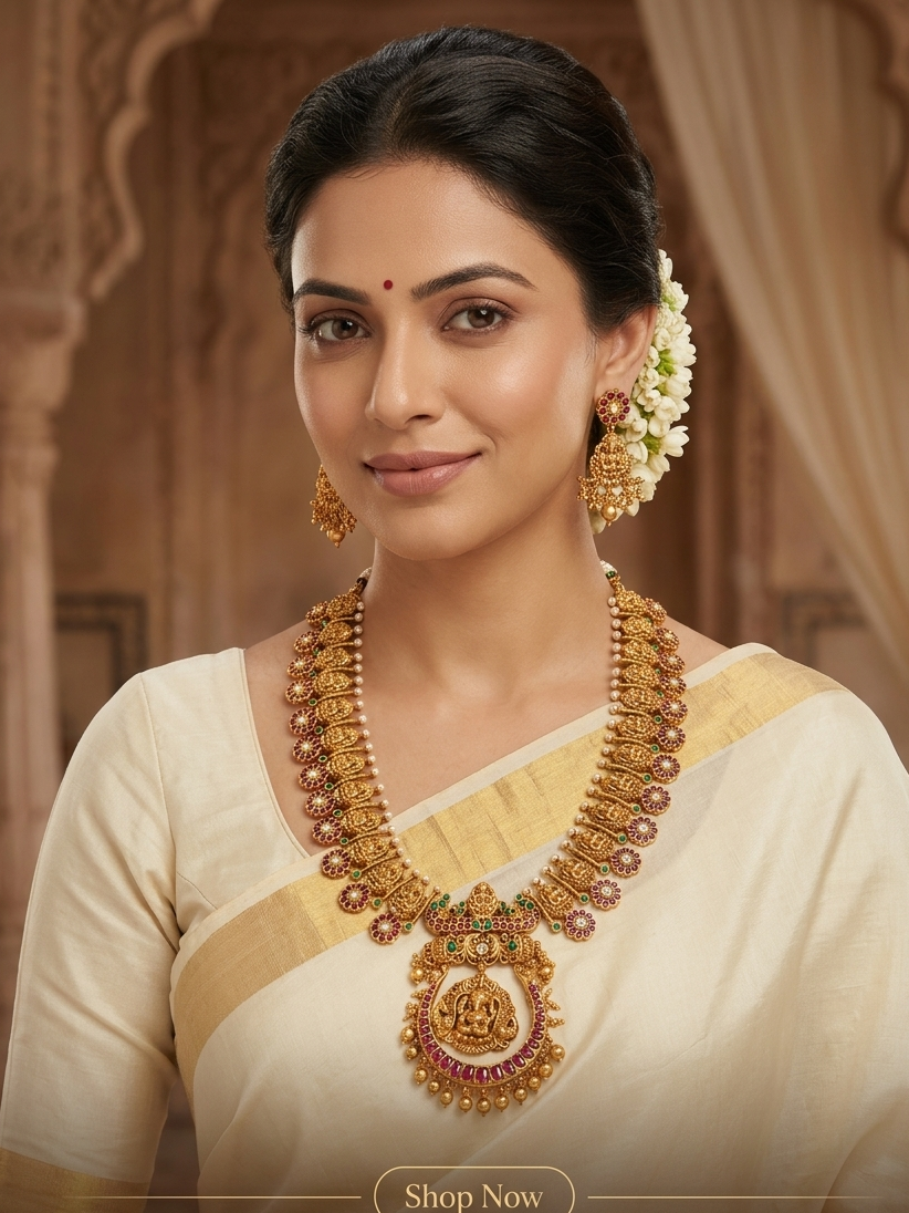 Anugna kemp designer goldplated necklace set