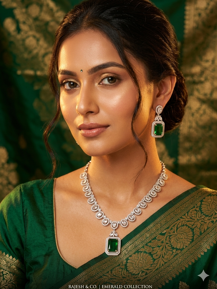 Deepika diamond like cz necklace set