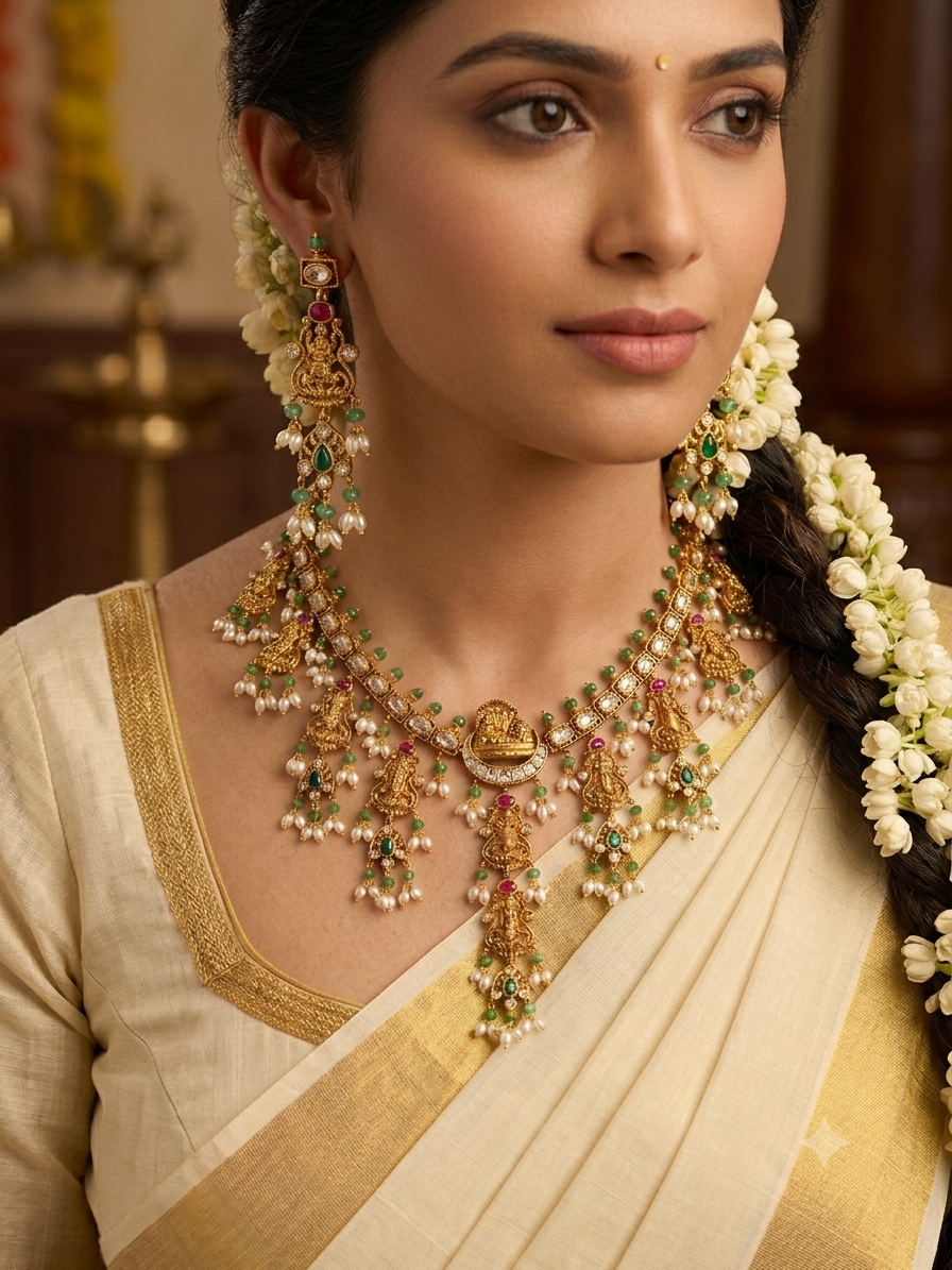Sarya designer gold plated necklace set