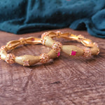 Cz gold plated pink bangles