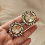 Black rodium plated stud earrings