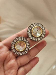 Black rodium plated stud earrings