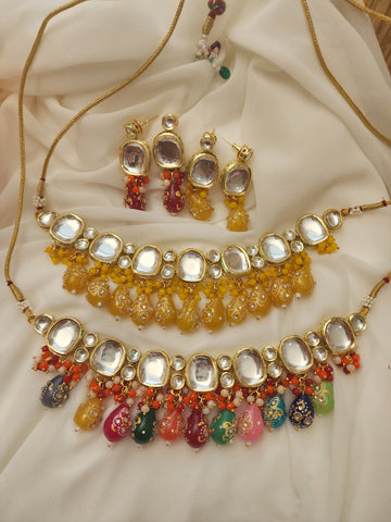 Aanshi kundan choker necklace set