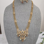 Beaded goldplated statement necklace set