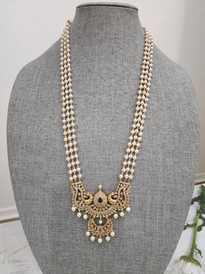 Beaded goldplated statement necklace set