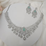 Aria sivertone CZ necklace set