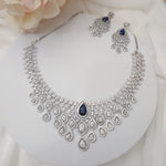 Aria sivertone CZ necklace set