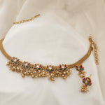 Mangli lotus gold plated necklace set