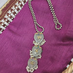 Anura handmade Silver alike dualtone pendant necklace