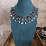 Alaya silveralike choker necklace set