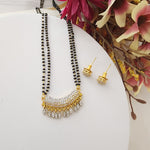 Cz stone black bead necklace with earrings