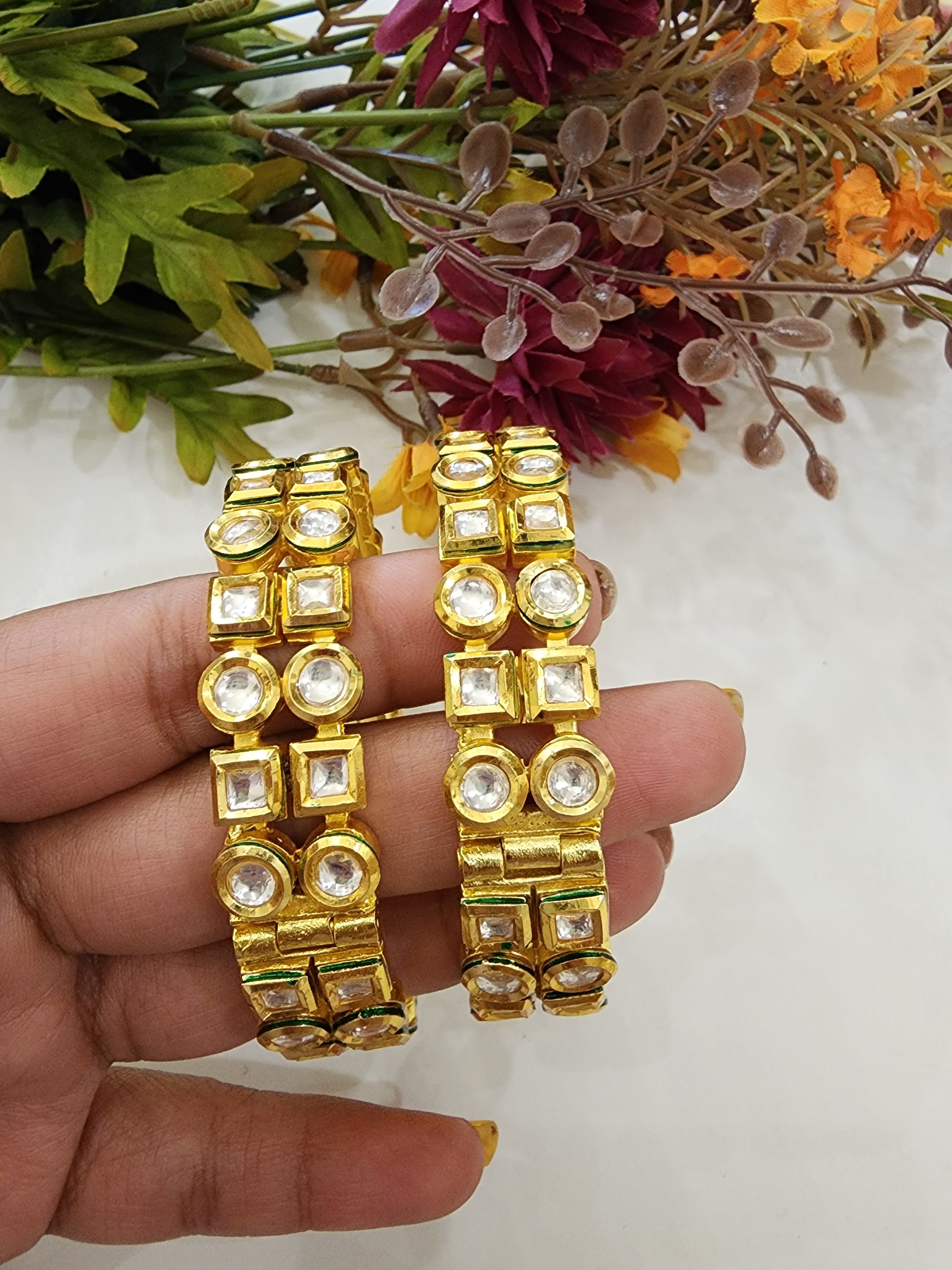 Kundan gold plated bangles