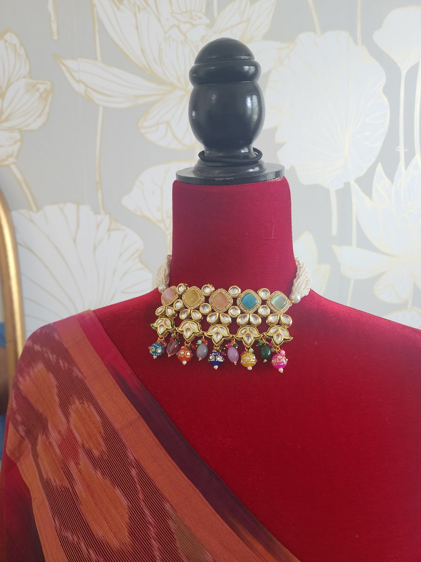 Aanshi kundan choker necklace set