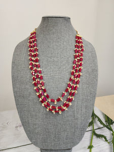 Layer pearl beads necklace set