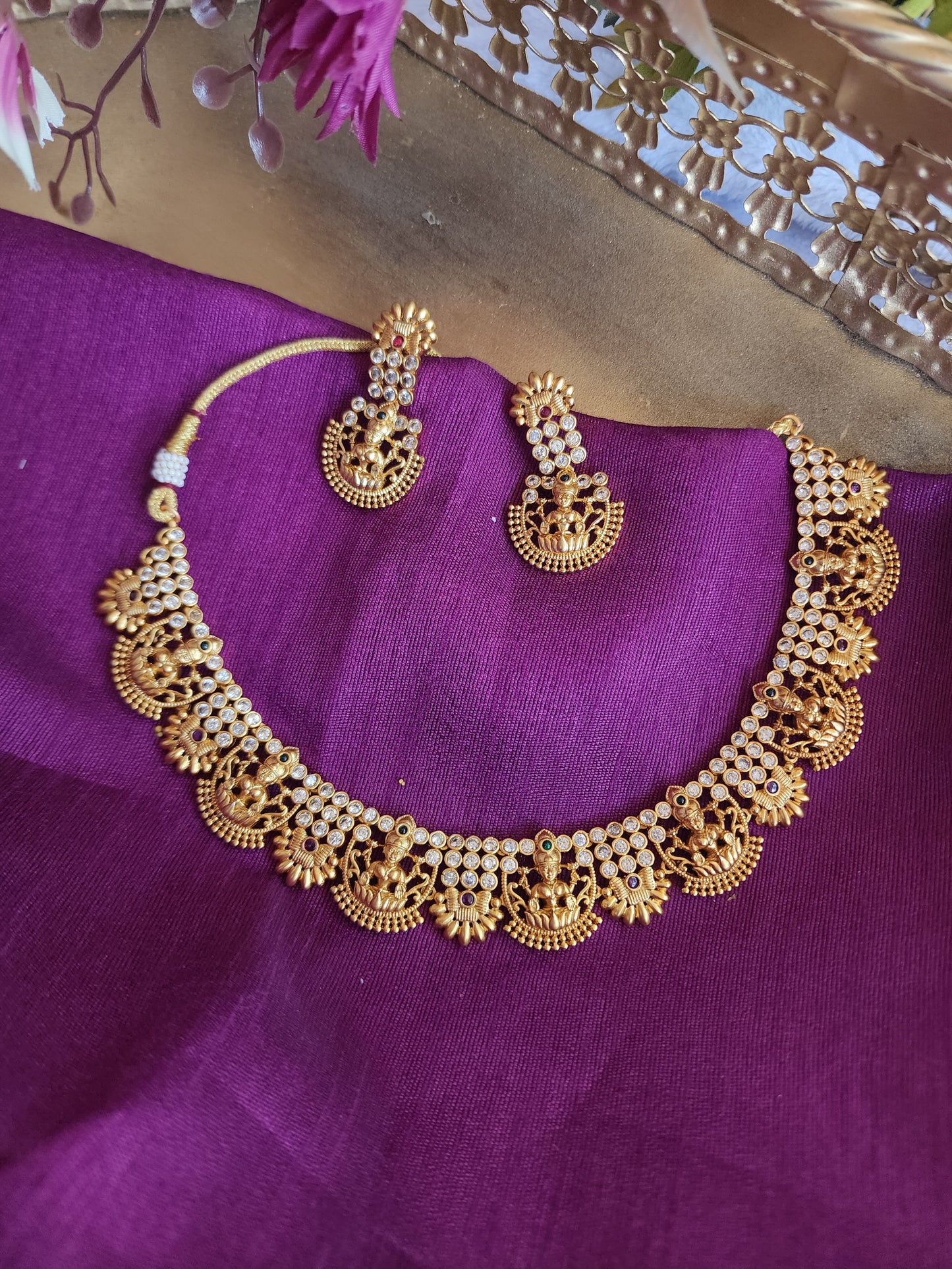 Bhani goldplated statement choker necklace set