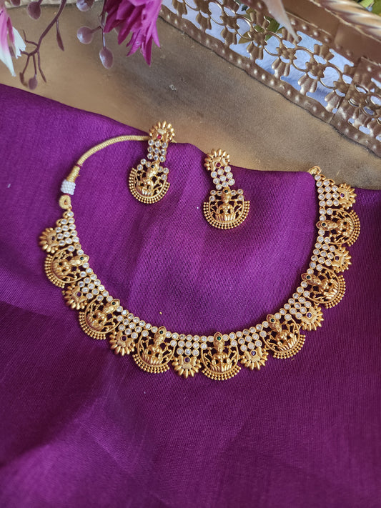 Bhani goldplated statement choker necklace set