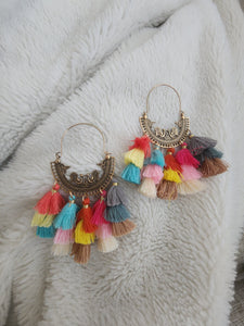 Tassel hoop earrings