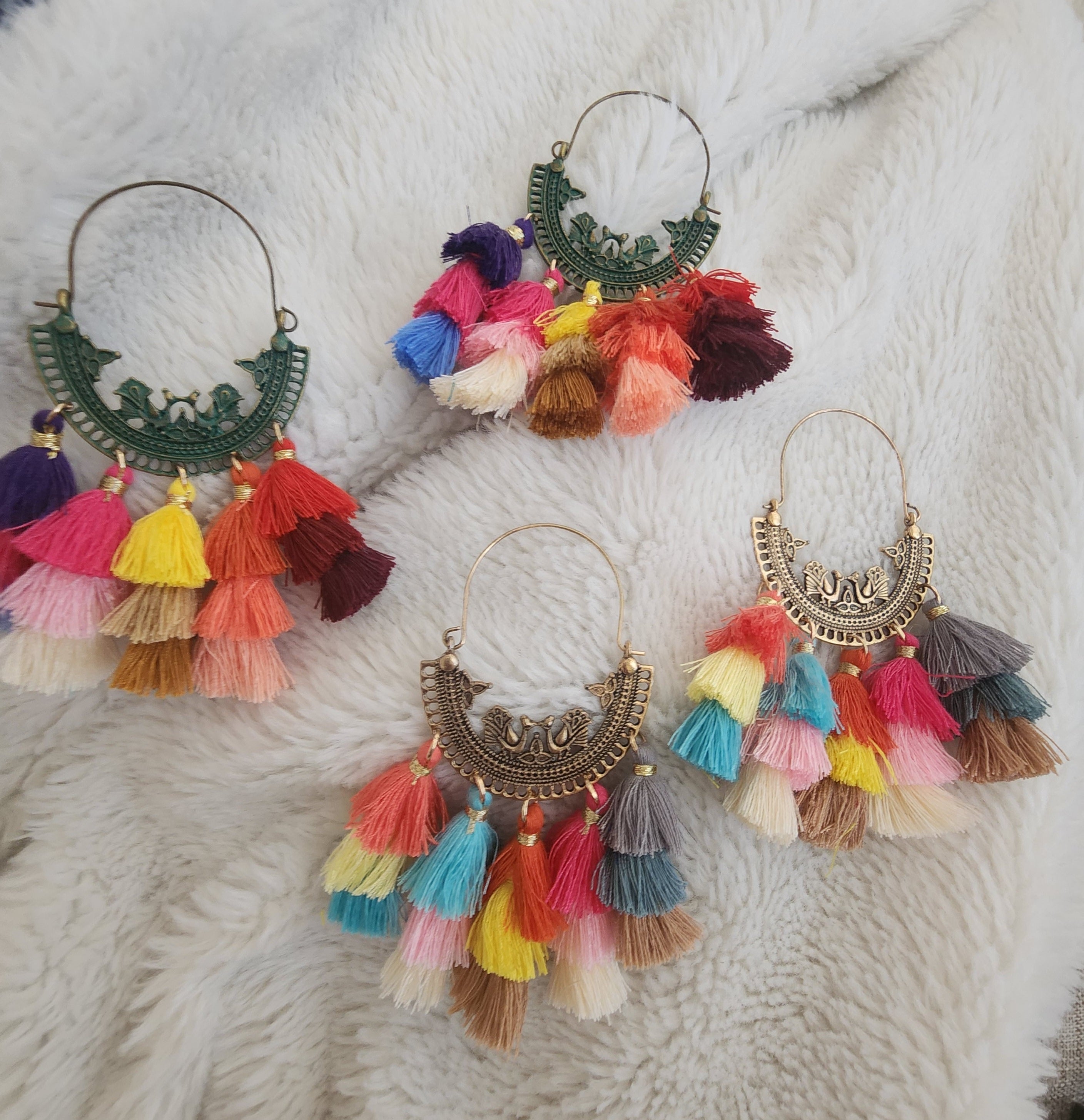 Tassel hoop earrings