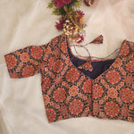 Ajrakh block print crop top blouse