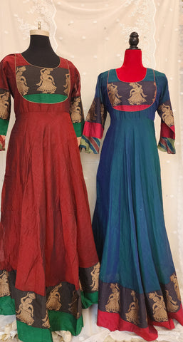 Varalika narayanpet mercedized cotton long dress