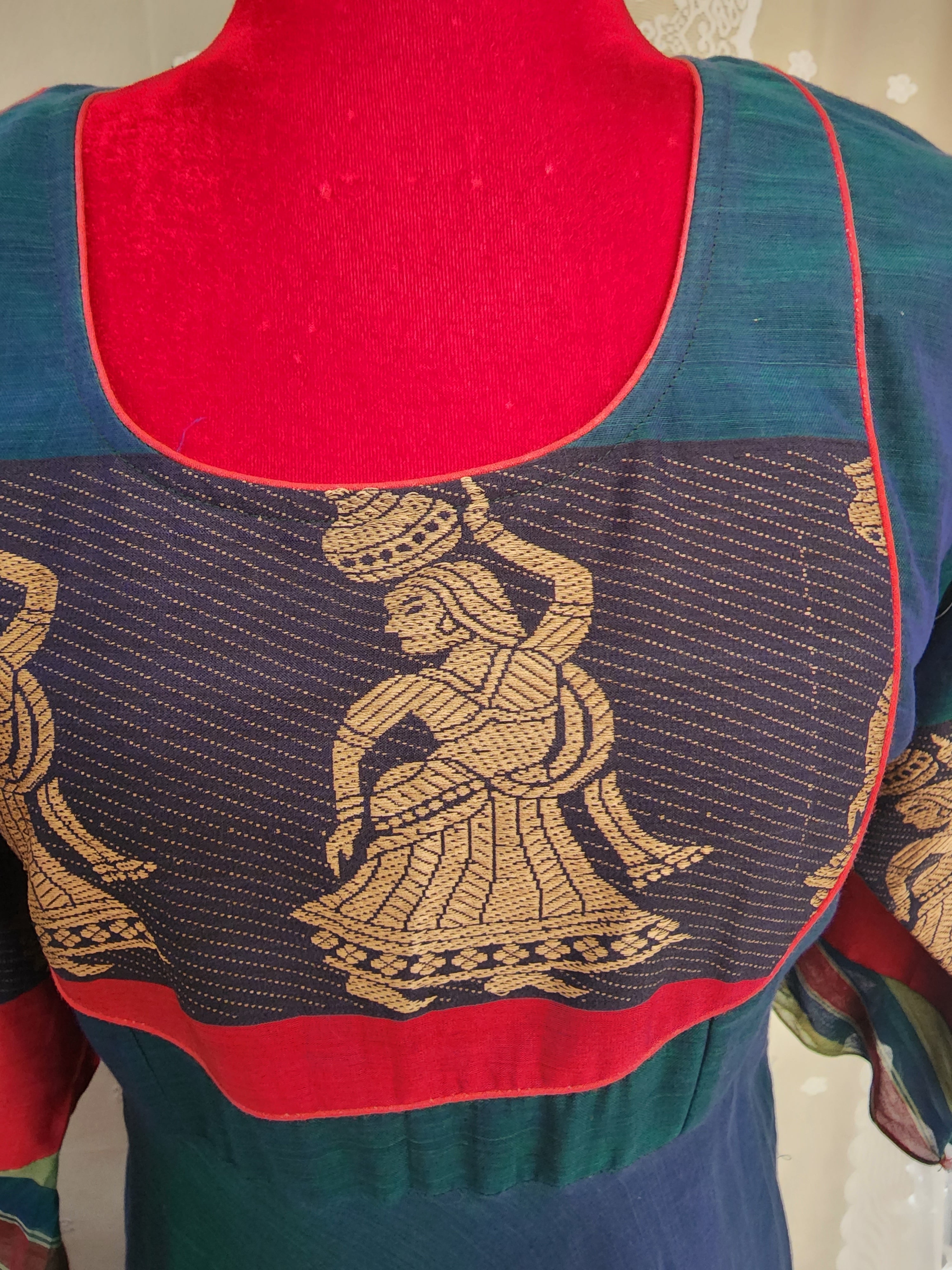 Varalika narayanpet mercedized cotton long dress