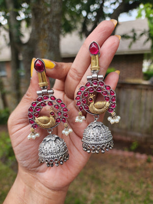 Aastha dualtone jhumka earrings