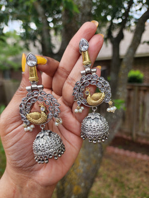 Aastha dualtone jhumka earrings