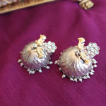 Gomathi dualtone silver alike jhumka earrings