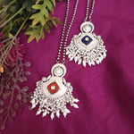 Amora dualtone silver alike necklace set