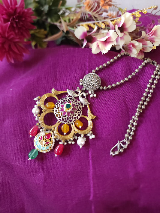 Amora dualtone fusion silver alike necklace