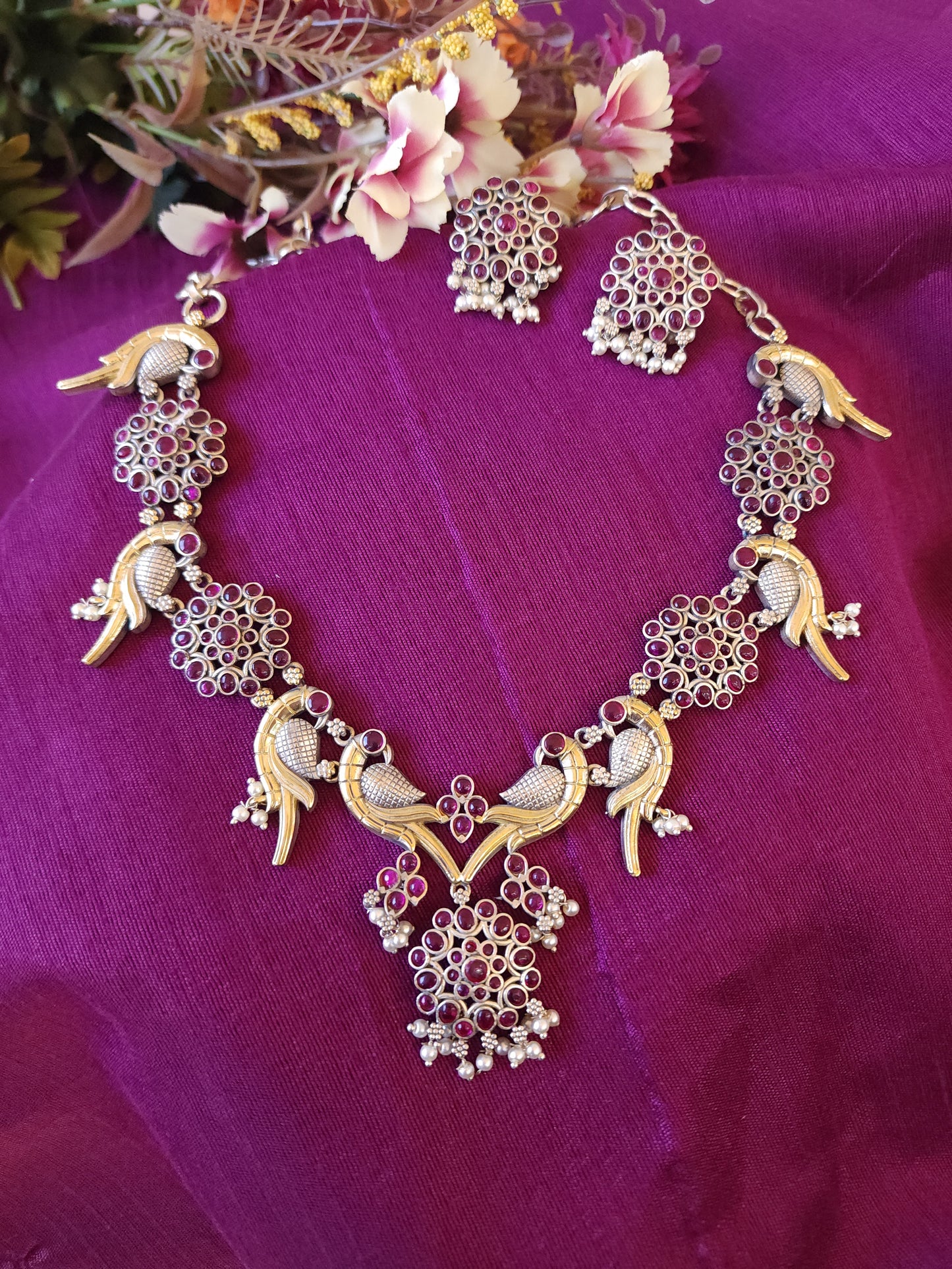 Alicia dualtone hasli necklace set
