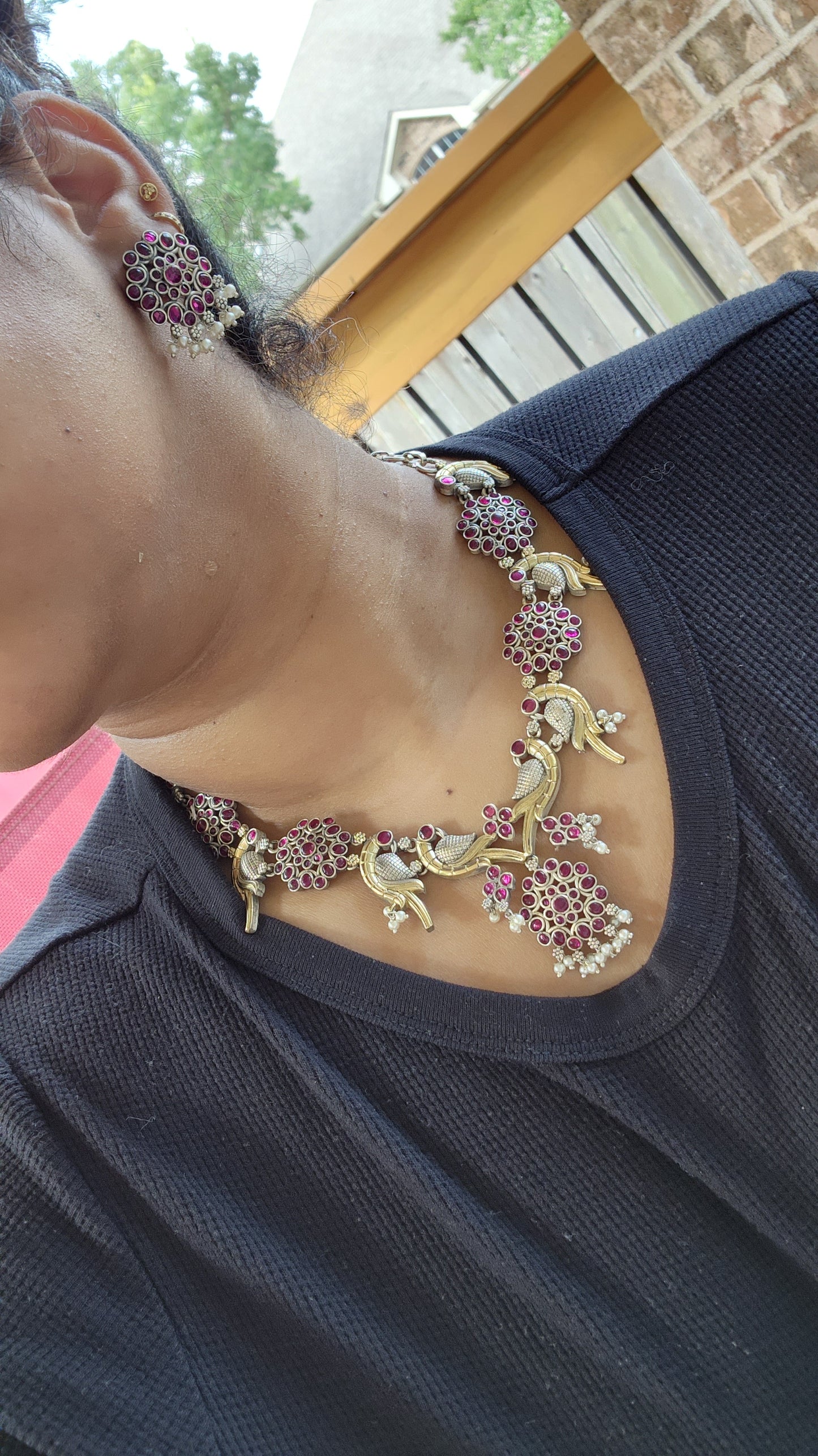 Alicia dualtone hasli necklace set