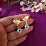 Evil eye contemporary earrings