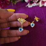 Evil eye contemporary earrings