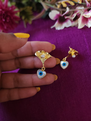 Evil eye contemporary earrings