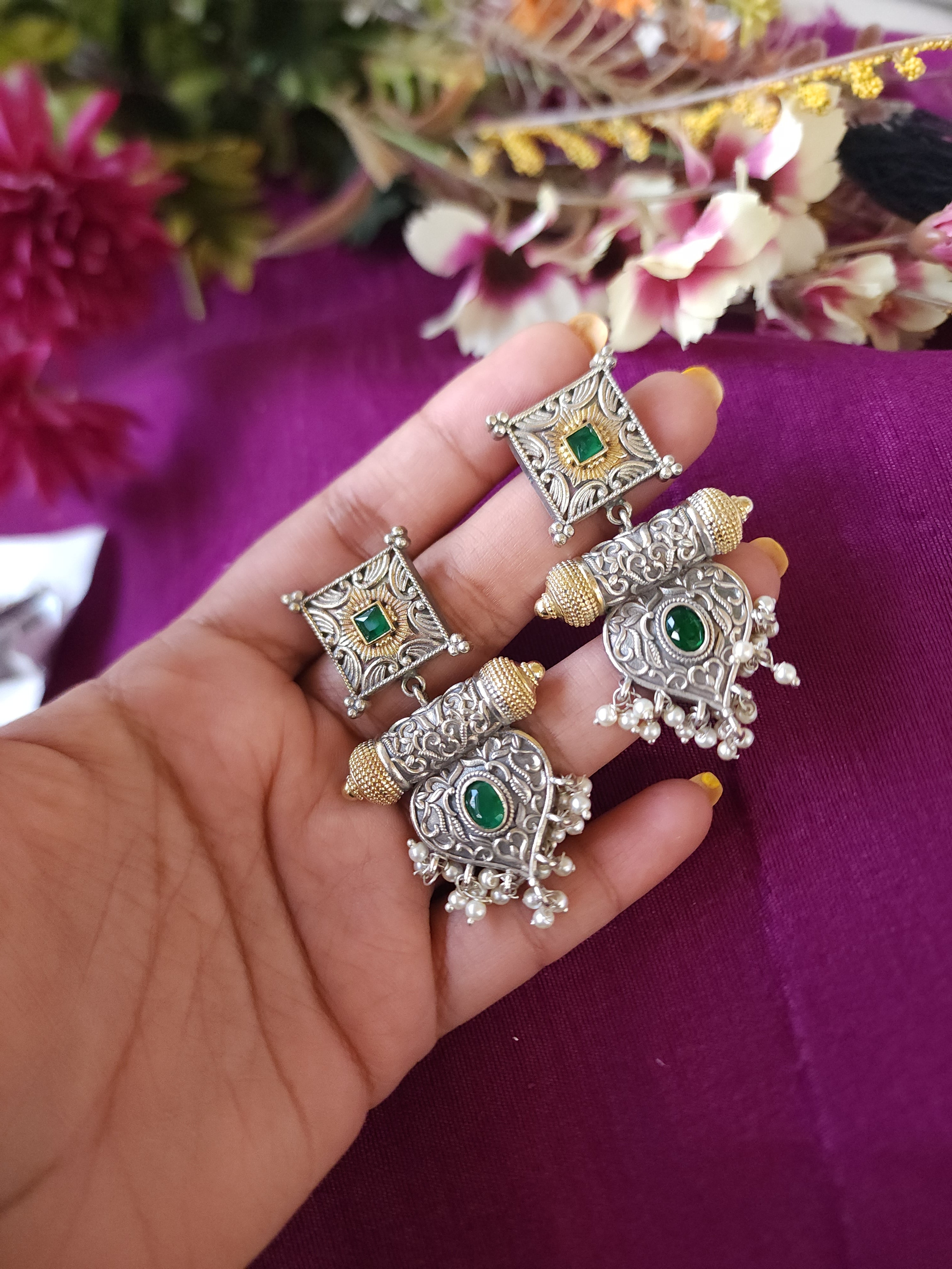 Anthara dualtone earrings