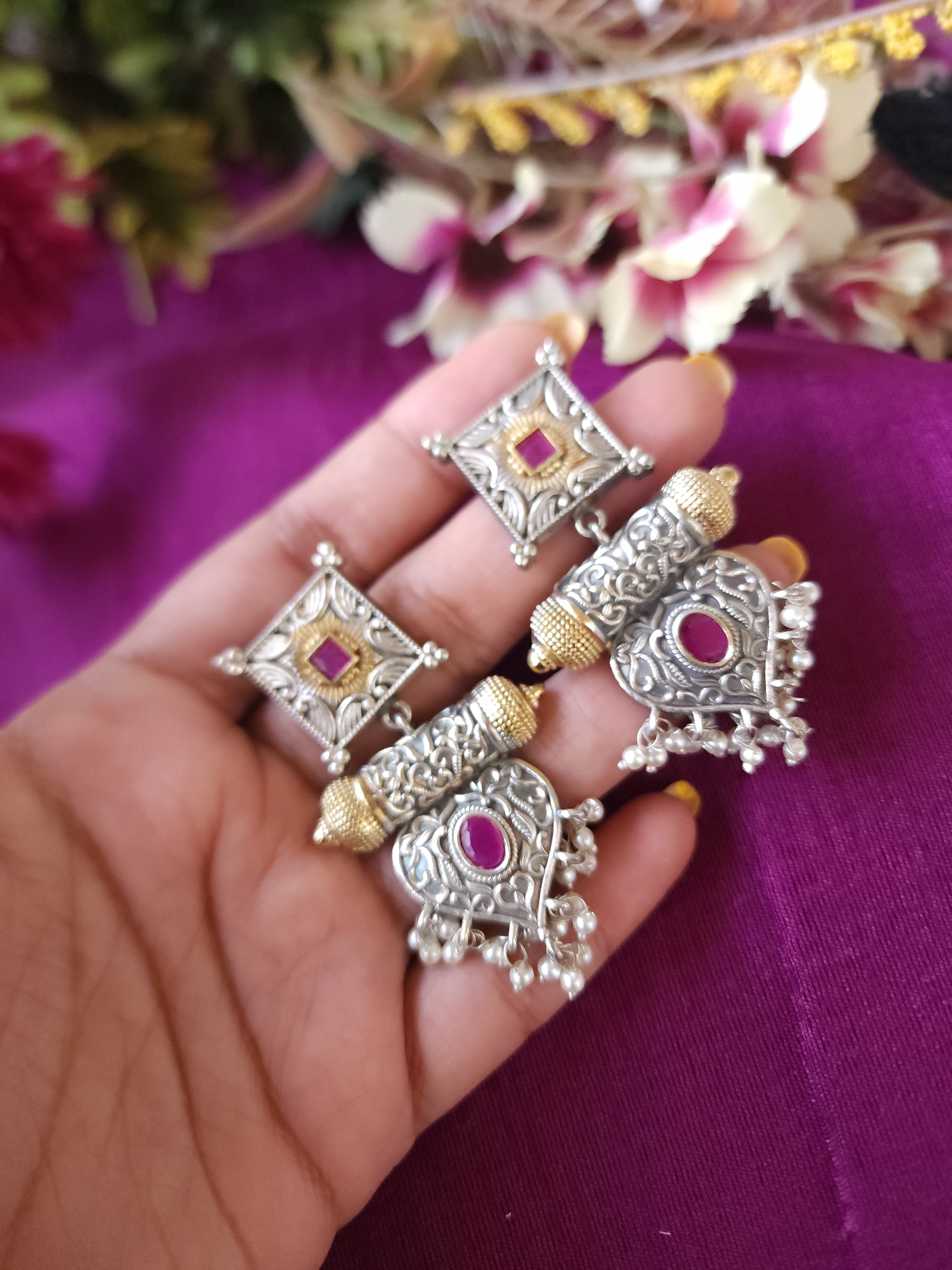 Anthara dualtone earrings