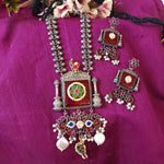 Amora silver alike fusion necklace set