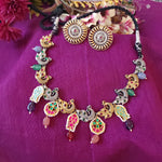 Amora silver alike fusion necklace set