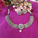Alaya silveralike choker necklace set