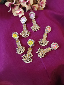 Anthara handpainted silveralike earrings